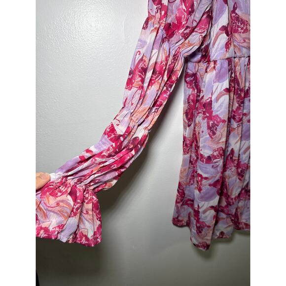 Wild Fable butterfly lily tiered babydoll chiffon lined dress womens‎ XL fairy - Picture 2 of 9